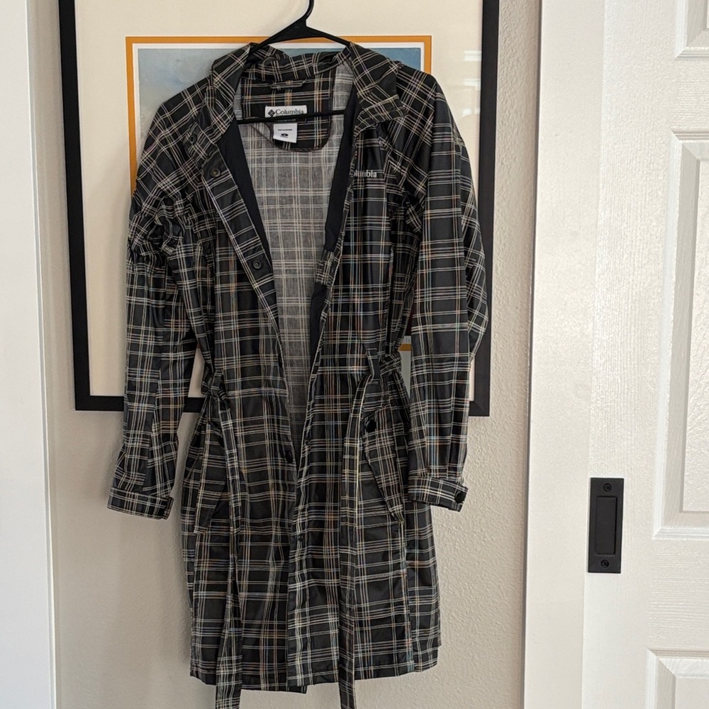 Columbia Dark Plaid Trench Coat